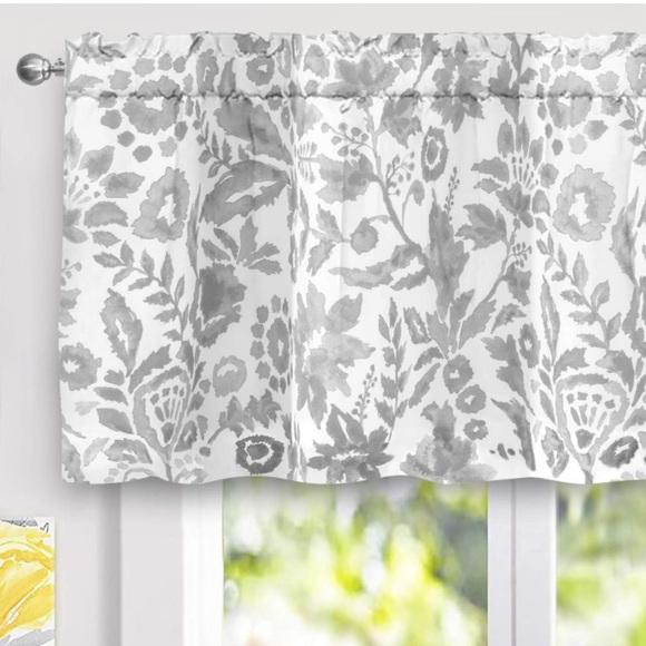 DriftAway Julia Lined Valance Thermal Insulated 52 Inch by 24 Inch Gray - Picture 1 of 7